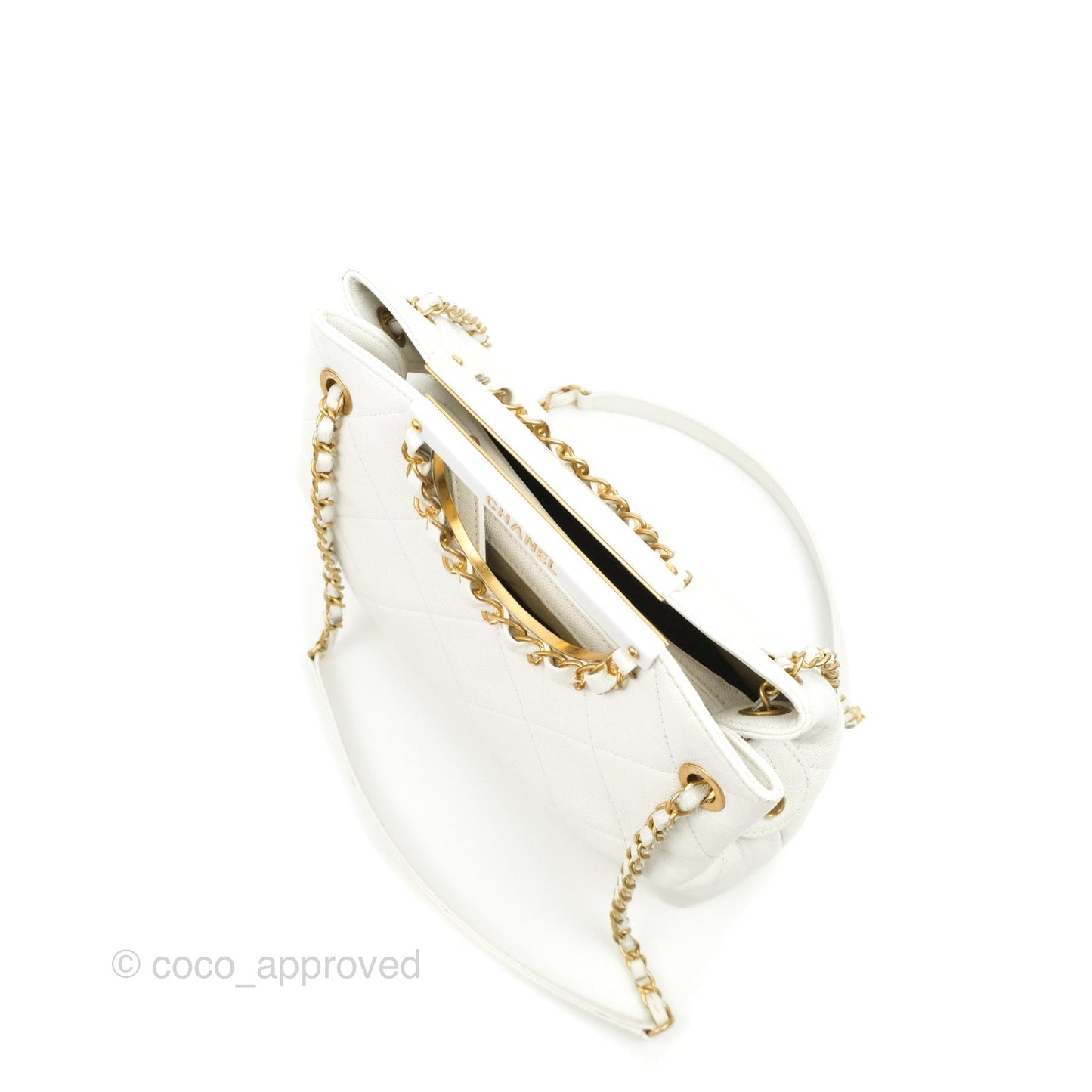 Chanel A Real Catch Shopping Bag White Caviar