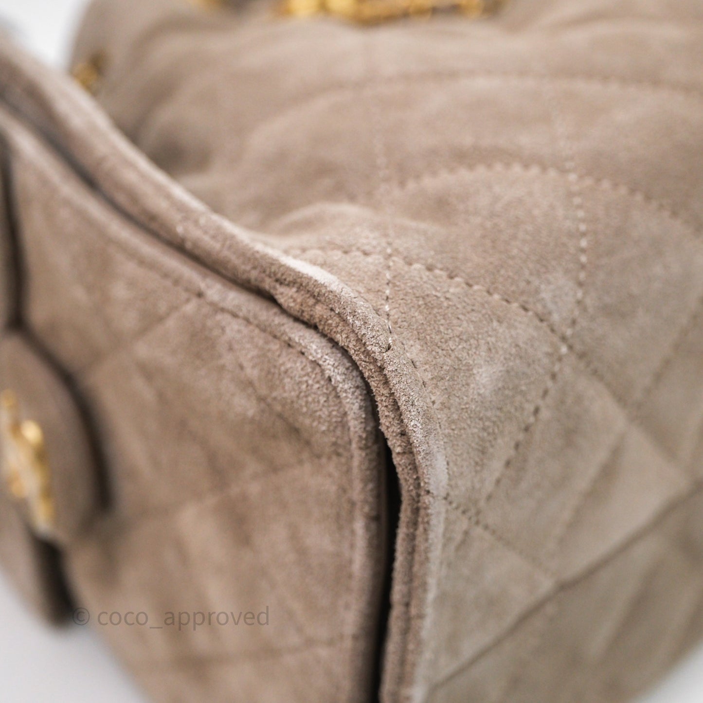 Chanel 25 Small Suede Calfskin Aged Gold Hardware