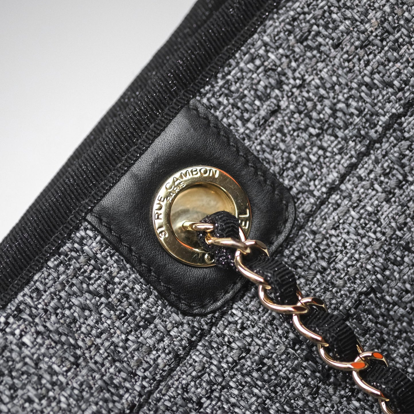 Chanel Medium Deauville Charcoal Grey Canvas