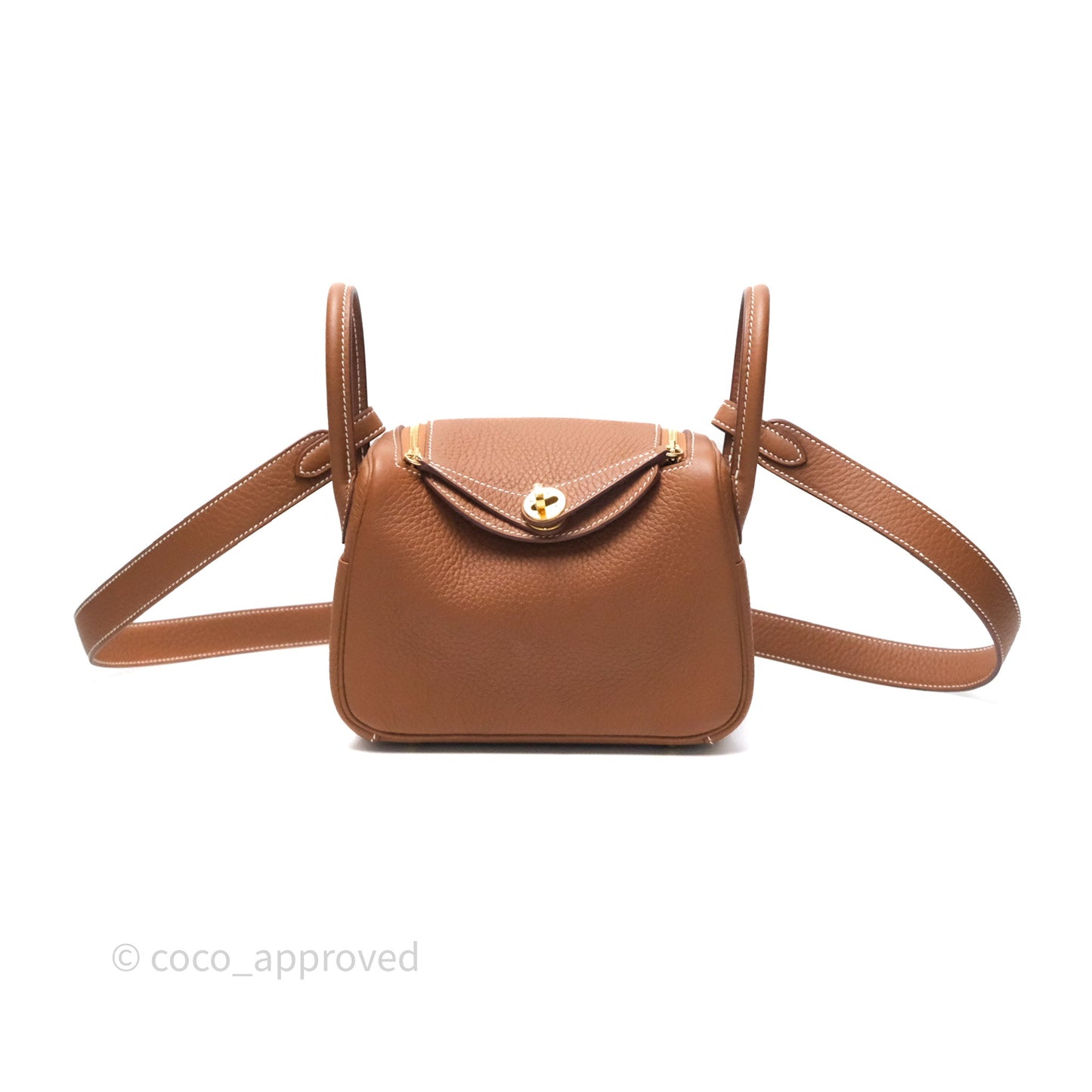 Hermès Mini Lindy 20 Gold Clemence Gold Hardware