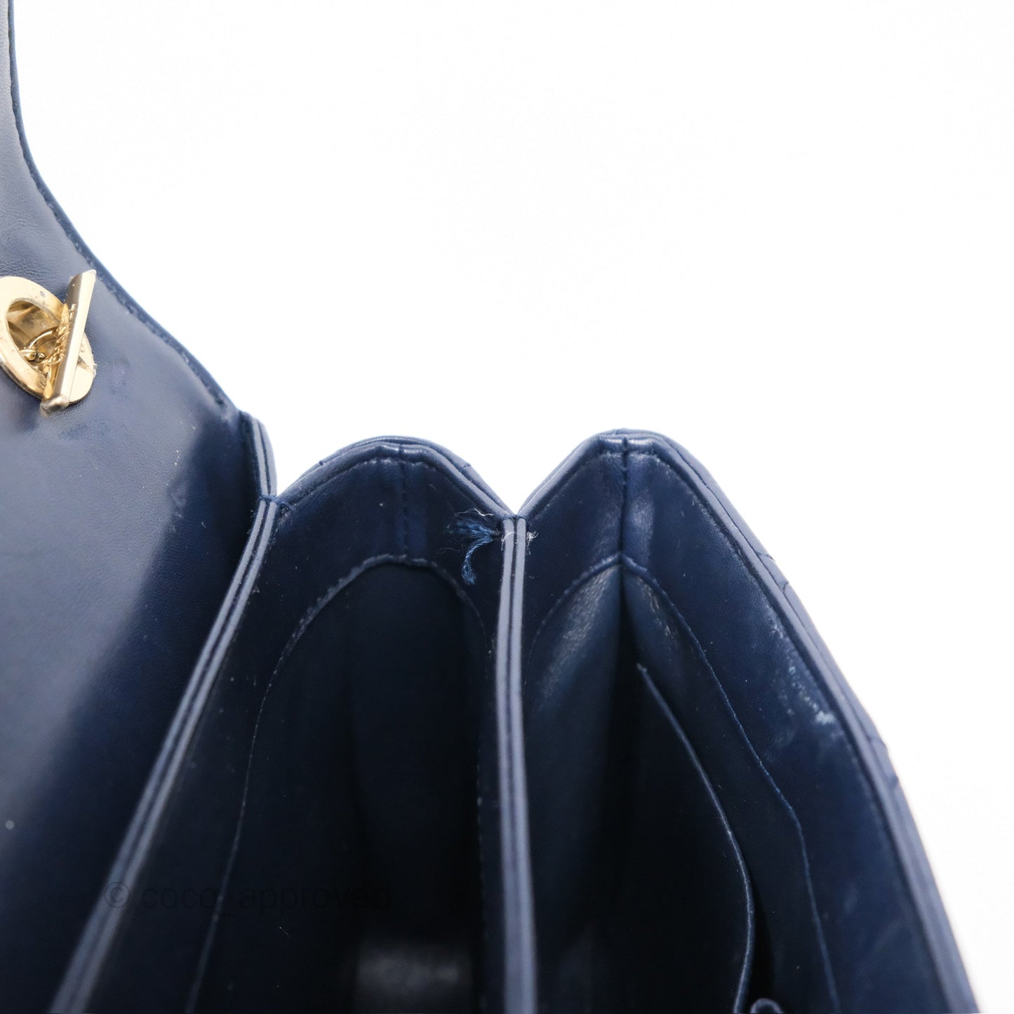 Chanel Small Trendy CC Navy Lambskin Gold Hardware