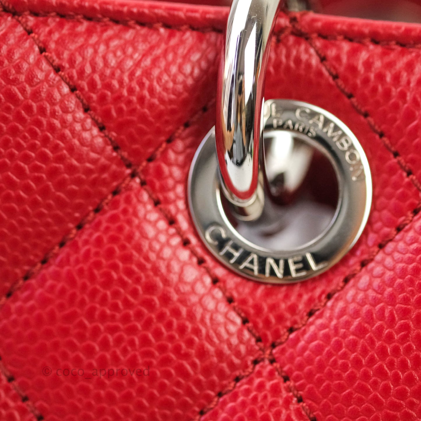 Chanel GST Red Caviar Silver Hardware