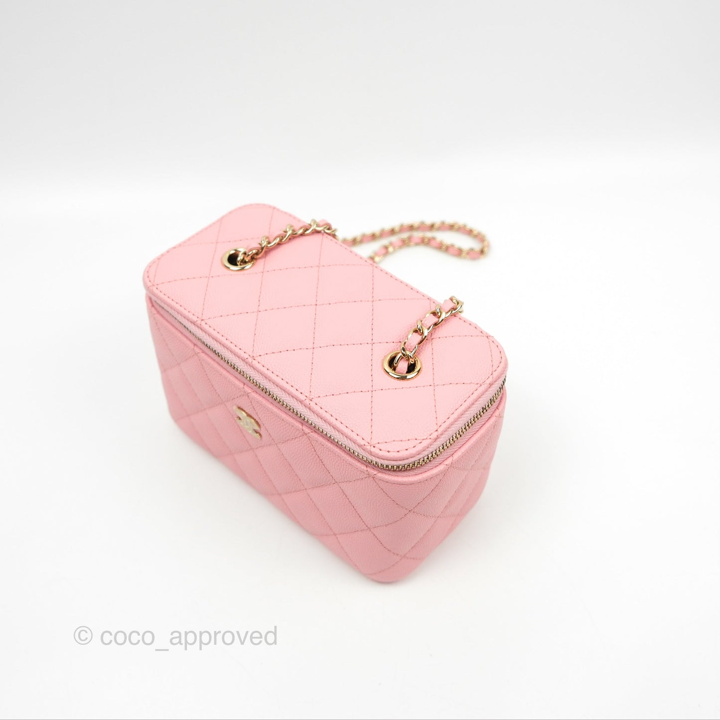 Chanel Classic Vanity With Chain Pink Caviar Gold Hardware