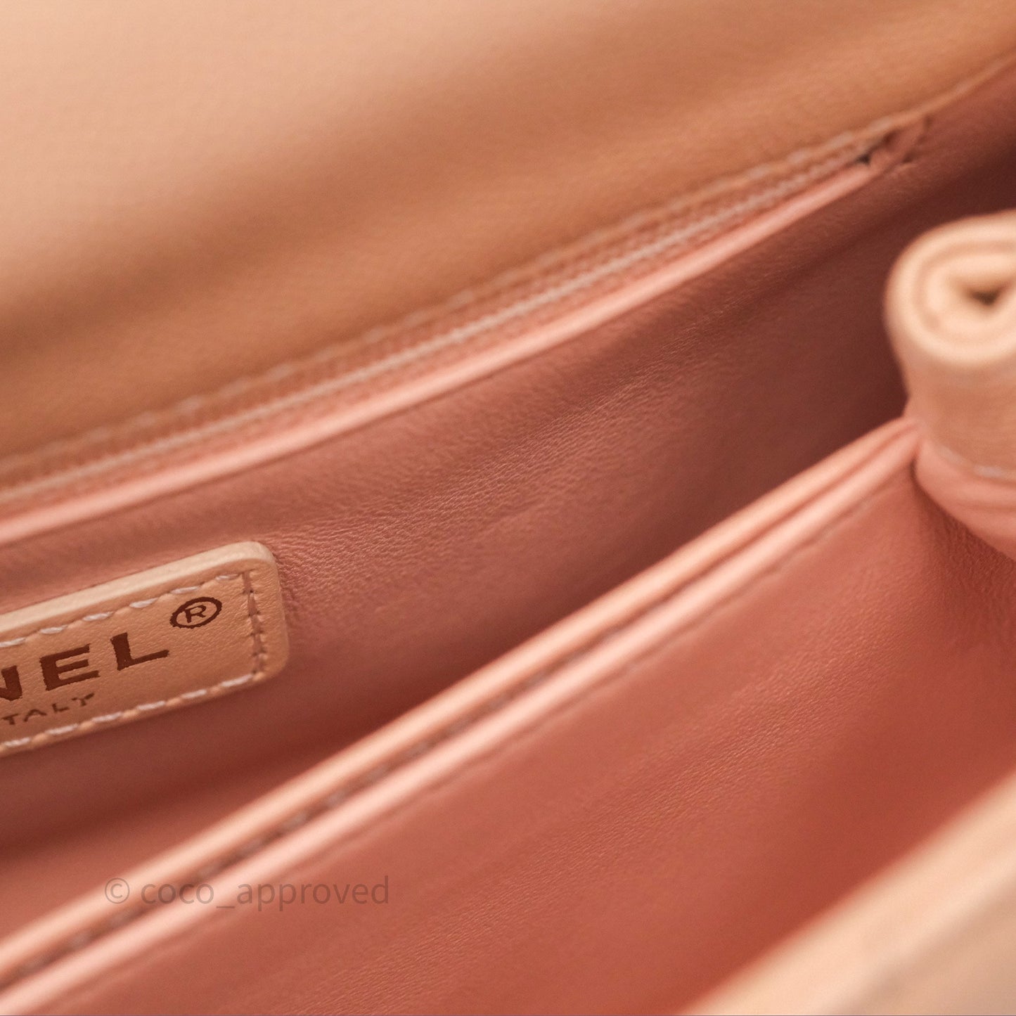 Chanel Small Coco Handle Quilted Pink Beige Caviar Gold Hardware