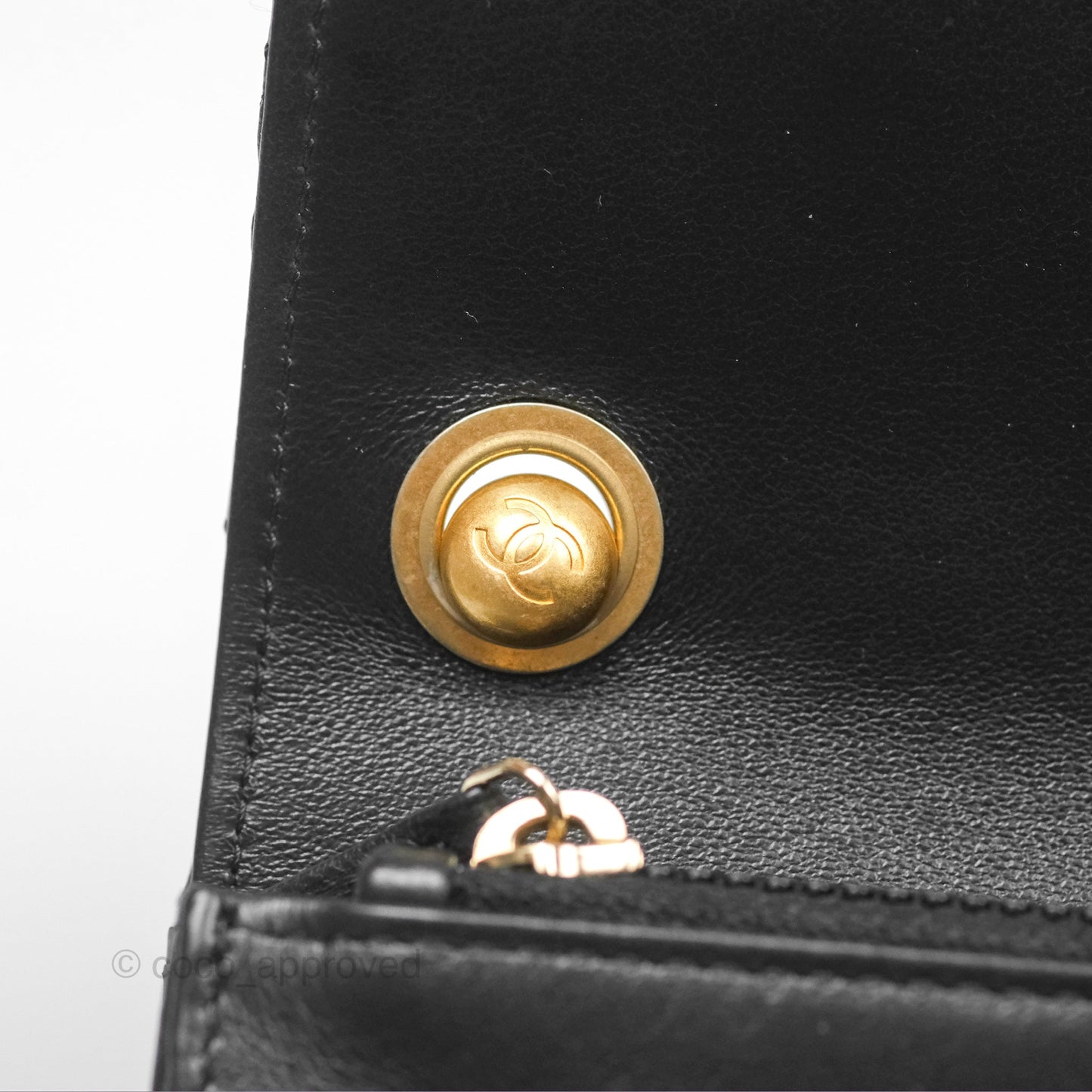 Chanel All Slide Wallet on Chain WOC Adjustable Chain Quilted Black Lambskin 22K