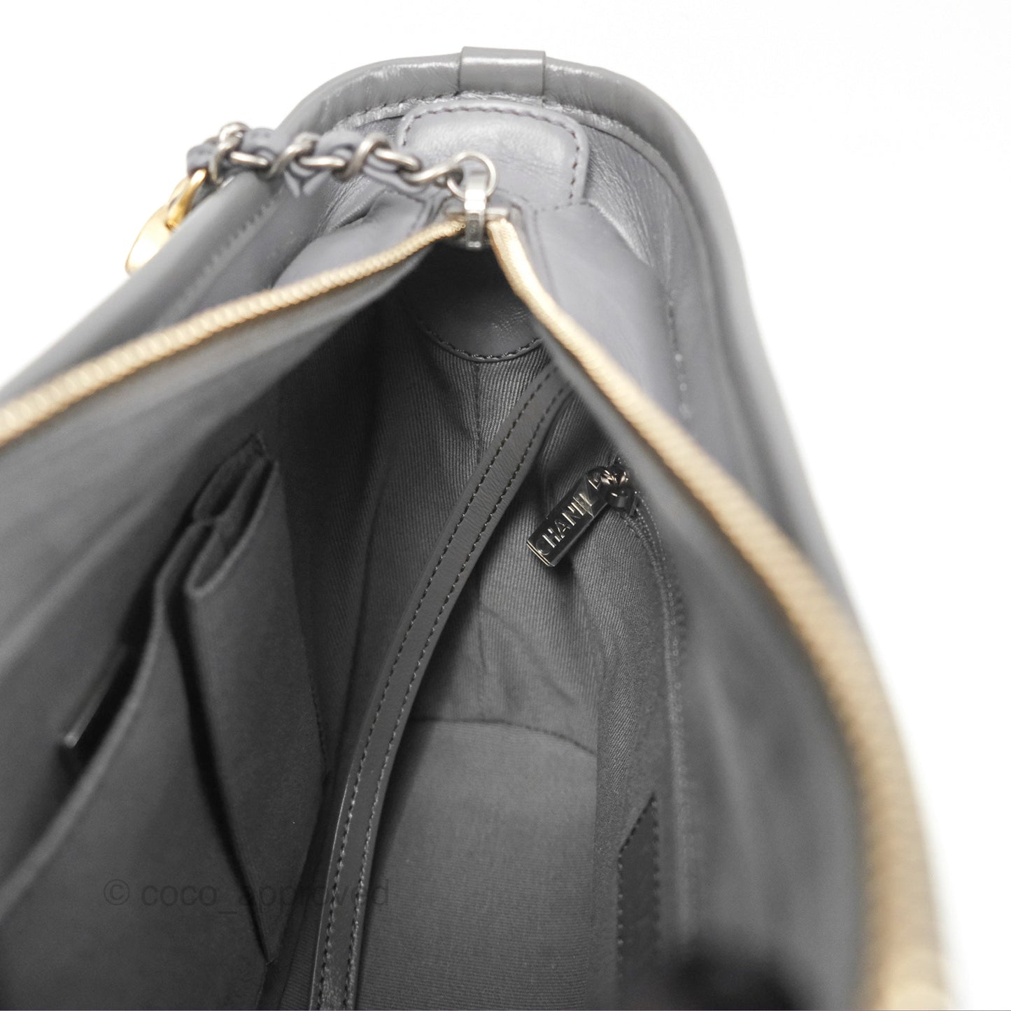 Chanel Small Gabrielle Hobo Quilted Dark Grey Aged Calfskin