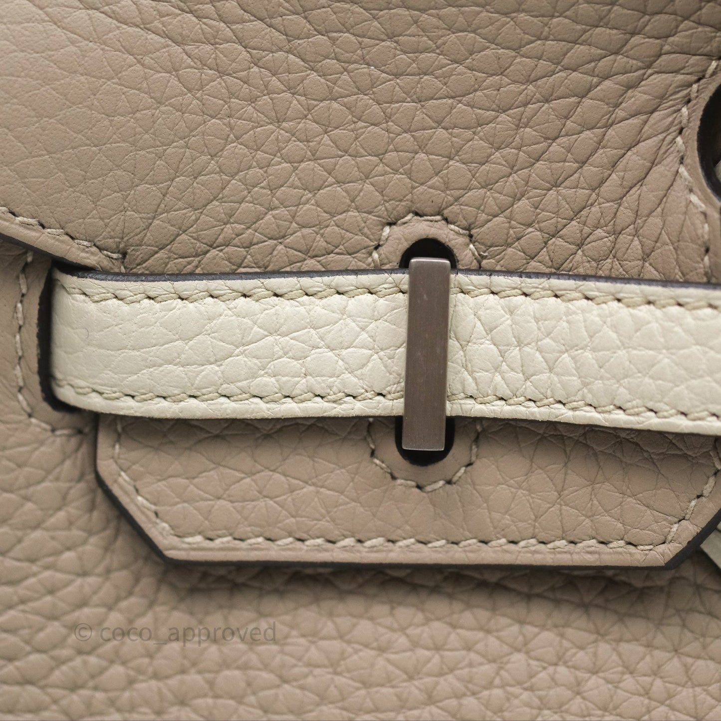 Hermès Birkin 25 Special Order Retourne Gris Tourterelle 81 / Beton 8L Clemence Brushed Palladium Hardware