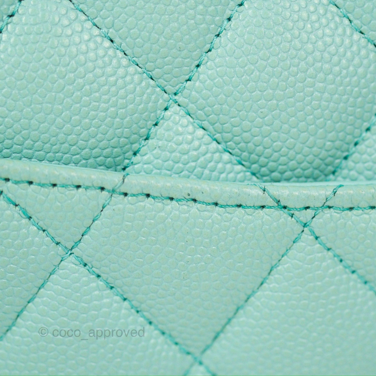 Chanel Small Classic Quilted Flap Tiffany Blue Caviar Gold Hardware 20C