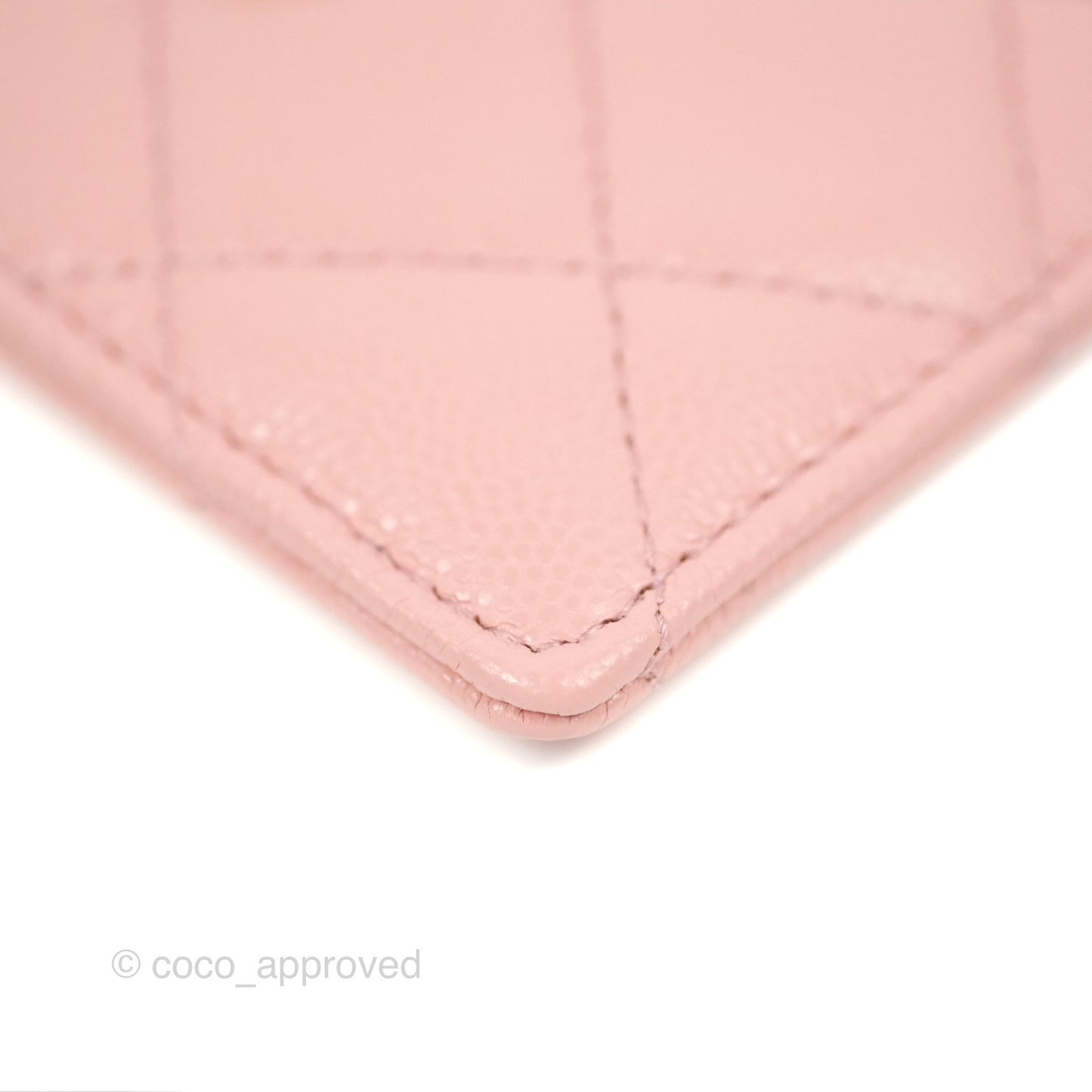 Chanel CC Resin Stone Card Holder Pink Caviar 23K