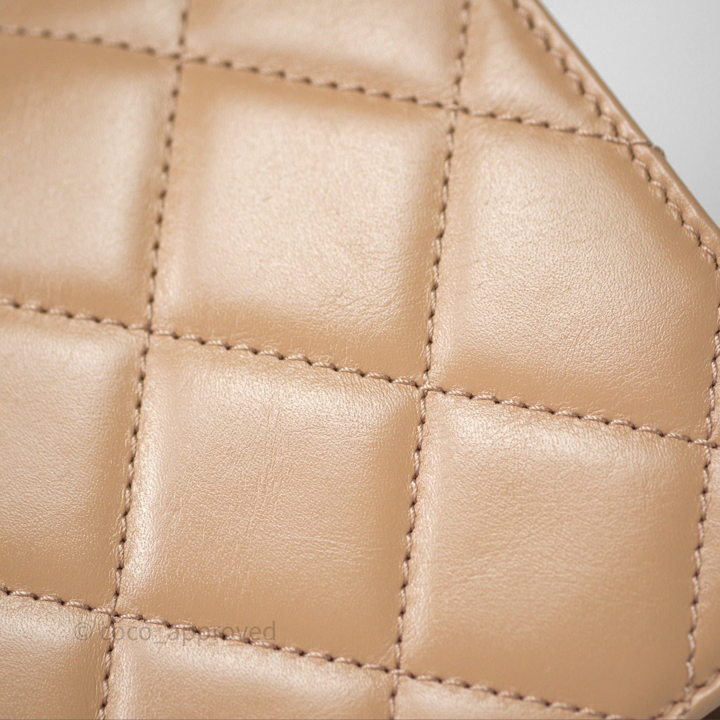 Chanel Quilted Mini Perfect Fit Adjustable Beige Calfskin Gold Hardware