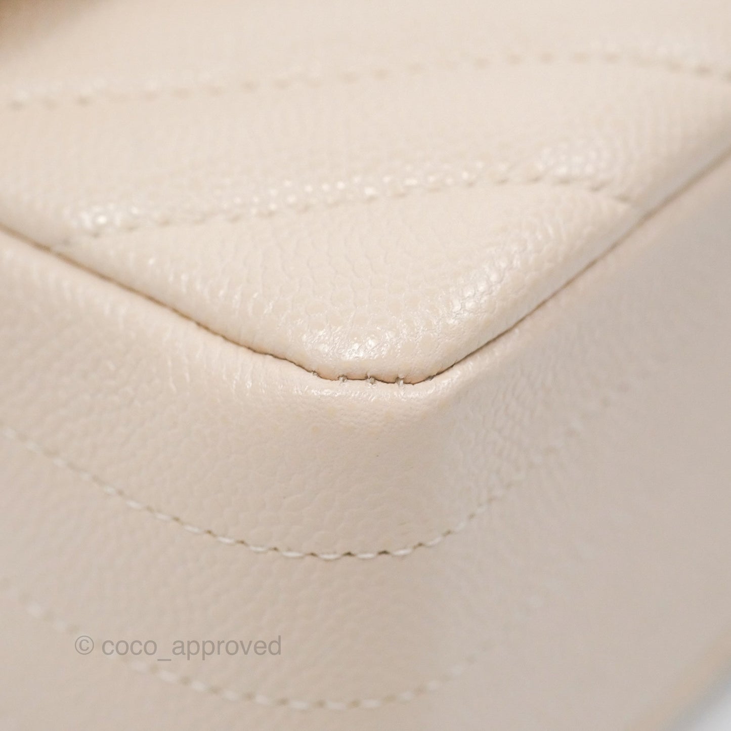 Chanel Classic M/L Medium Double Flap Chevron Light Beige Caviar Gold Hardware 20B
