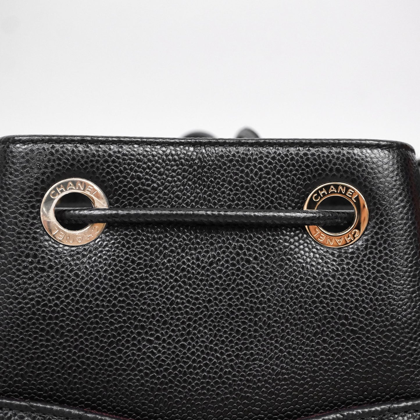 Chanel Business Affinity Drawstring Bucket Bag Black Caviar Gold Hardware