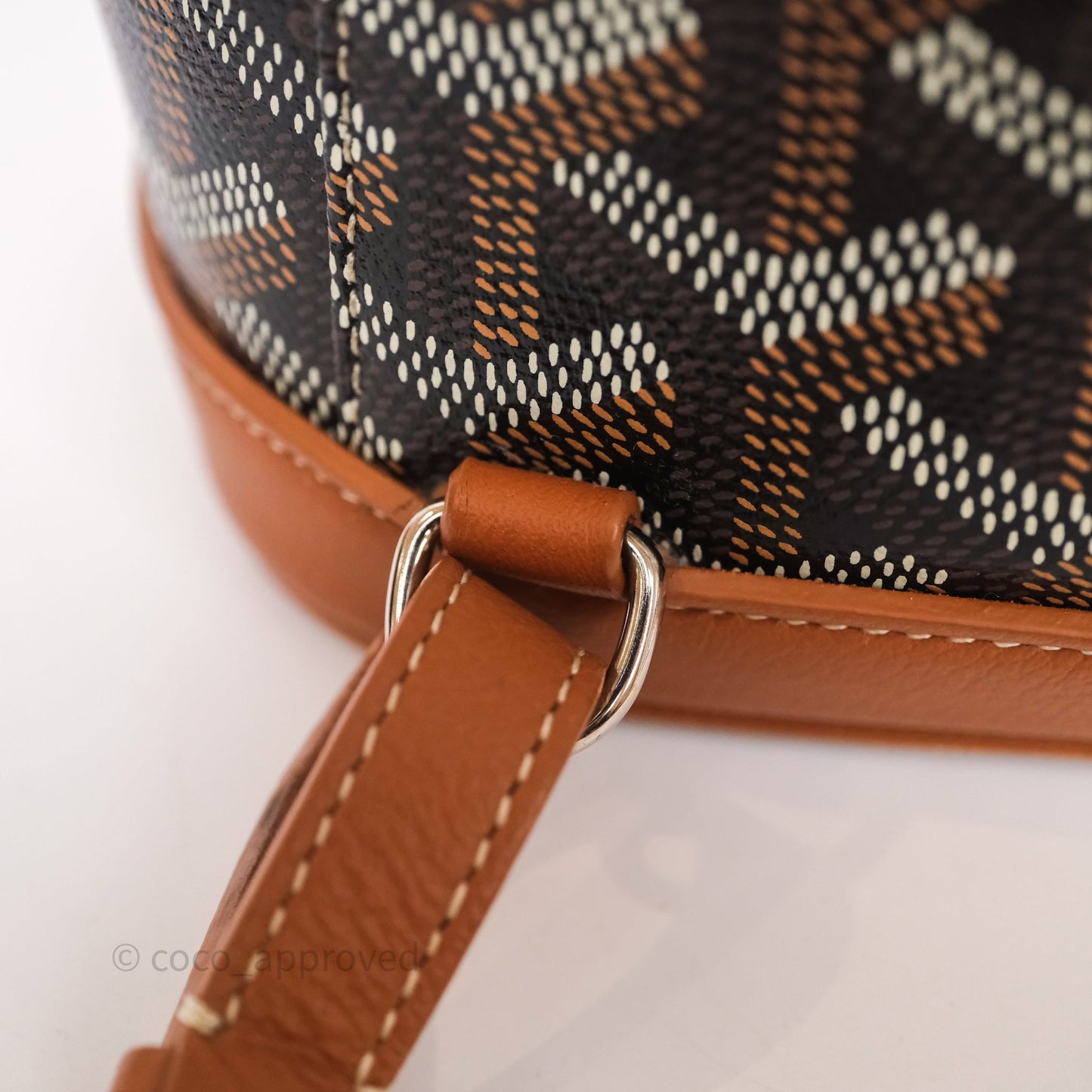 Goyard Mini Alpin Backpack Black/ Tan  Goyardine Calfskin