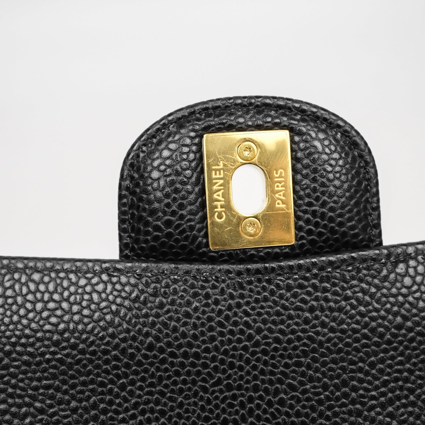 Chanel Small Classic Flap Quilted Black Caviar Gold Hardware