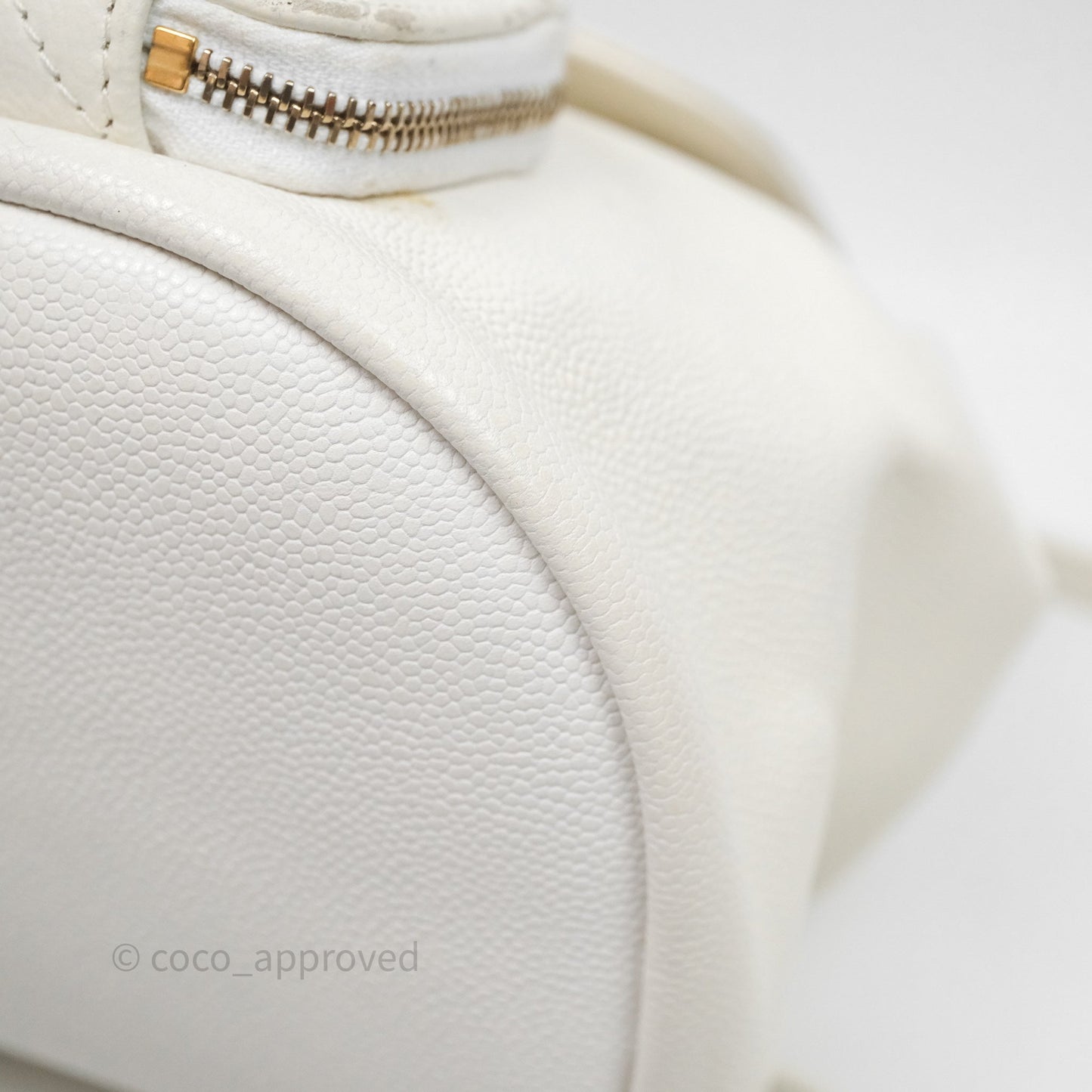 Chanel Quilted Business Affinity Backpack Ivory White Caviar Gold Hardware