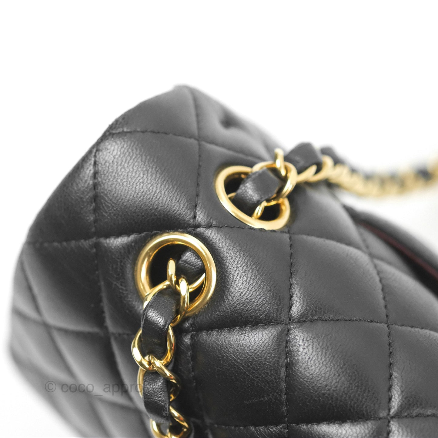 Chanel Classic M/L Medium Flap Quilted Black Lambskin Gold Hardware