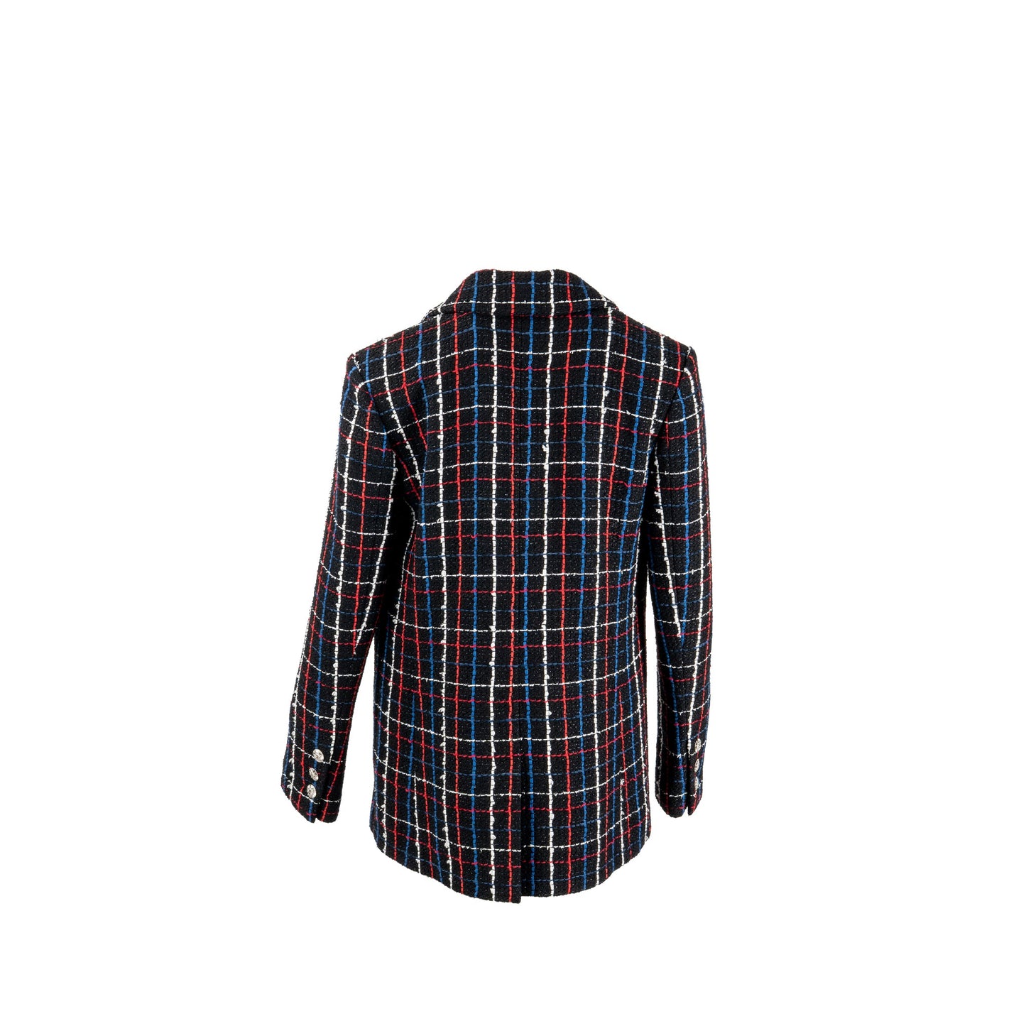 Chanel Size 40 CC Button Tweed Jacket Cotton/Polyester Black/Multicolour