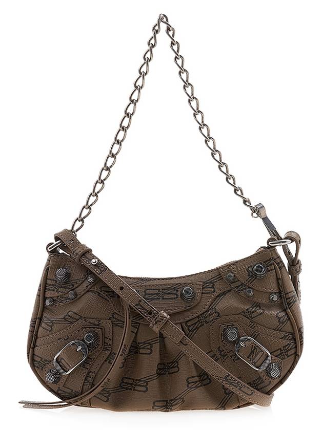 Luxury Balenciaga Le Cagole BB Monogram Mini Shoulder Bag Brown