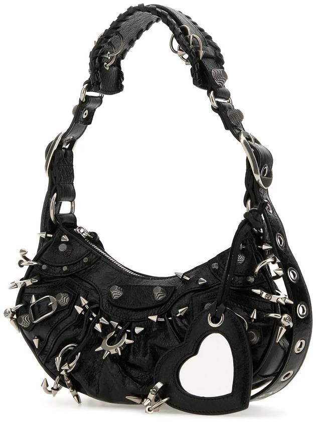 Luxury Balenciaga Le Cargol XS Metal Detail Shoulder Bag Black