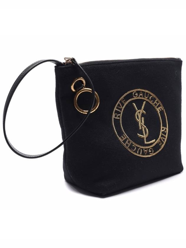 Luxury Saint Laurent Rive Gauche Pouch Bag Black