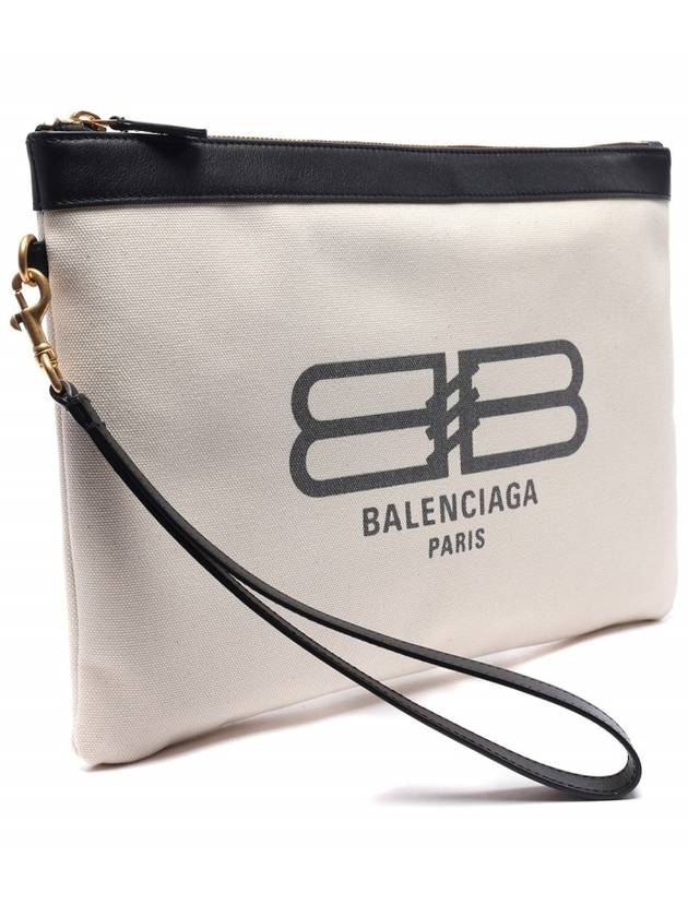 Luxury Balenciaga Flat Jumbo Clutch Bag Ivory