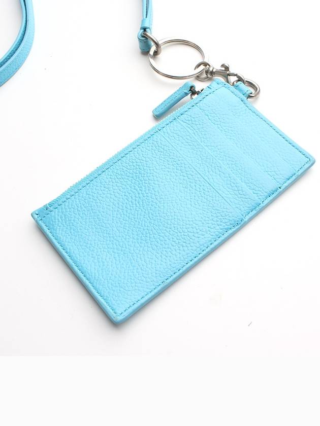 Luxury Balenciaga Light blue card wallet