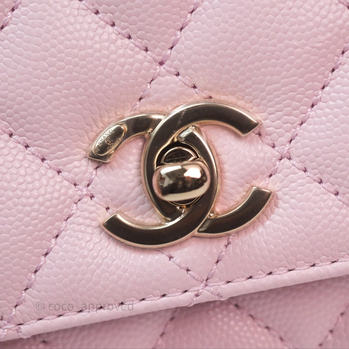 Chanel Small Coco Handle Light Pink Caviar Gold Hardware