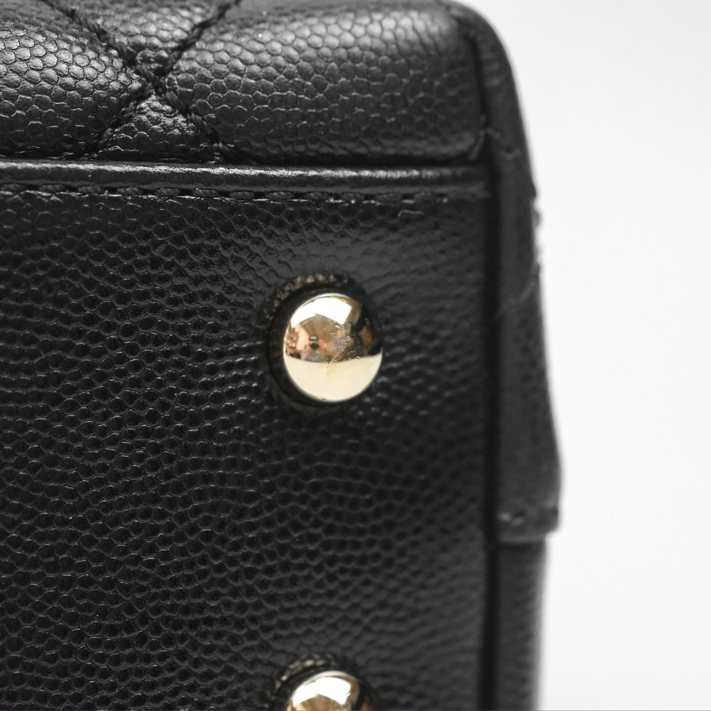 Chanel Small Coco Handle Quilted Black Caviar Gold Hardware