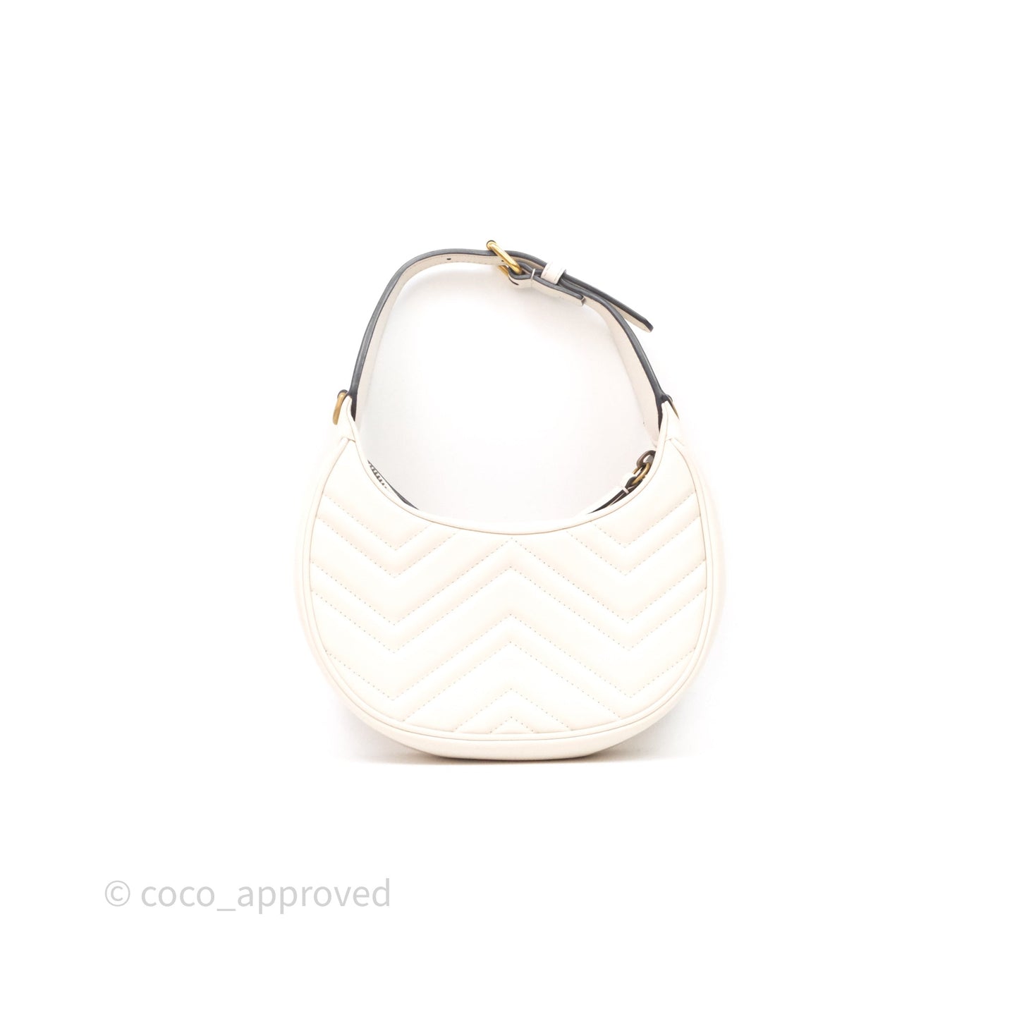 Gucci GG Marmont Half Moon-shaped Hobo Bag White