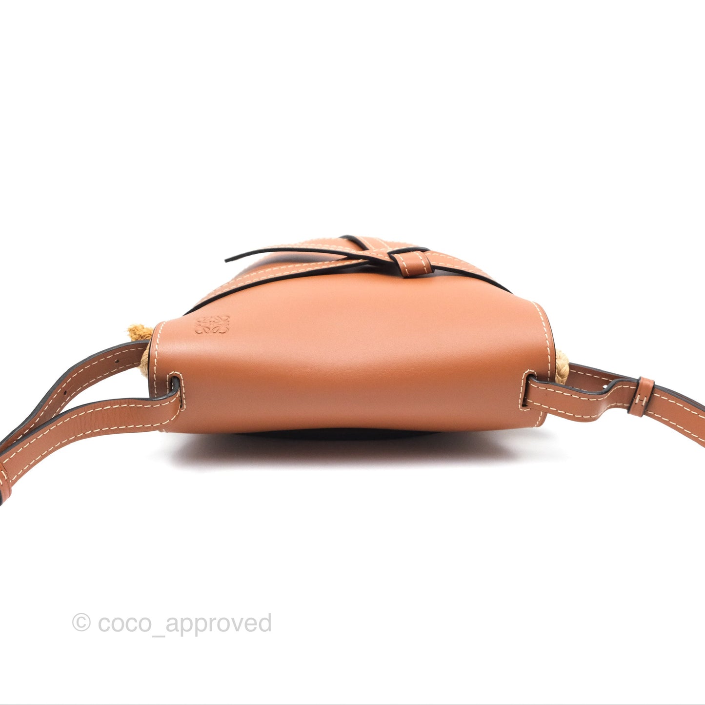 Loewe Small Raffia Gate Bag Smooth Calfskin in Tan