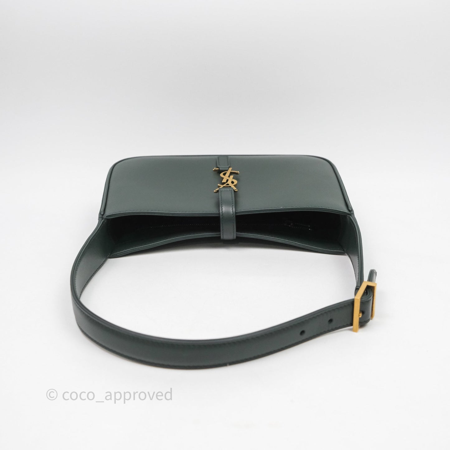 Saint Laurent ‘Le 5 a 7’ Hobo Bag Dark Green Smooth Calfskin