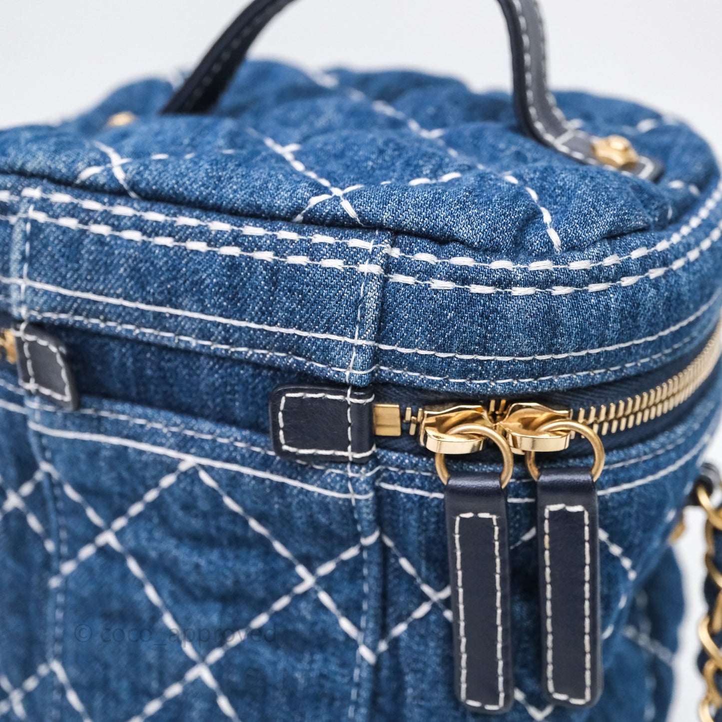 Chanel Quilted Trip Vanity Denim Aged Gold Hardware 20C