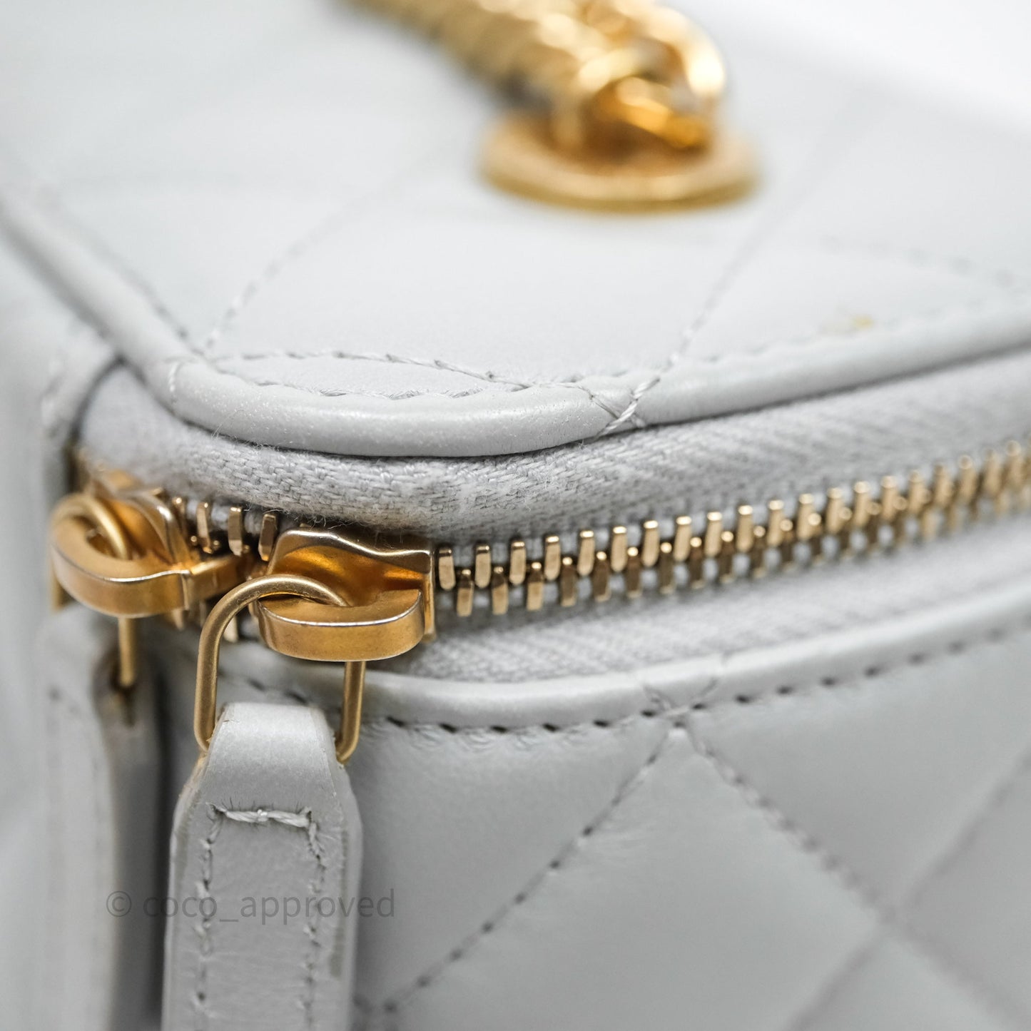 Chanel Coco Chain Vanity Blue Lambskin Gold Hardware