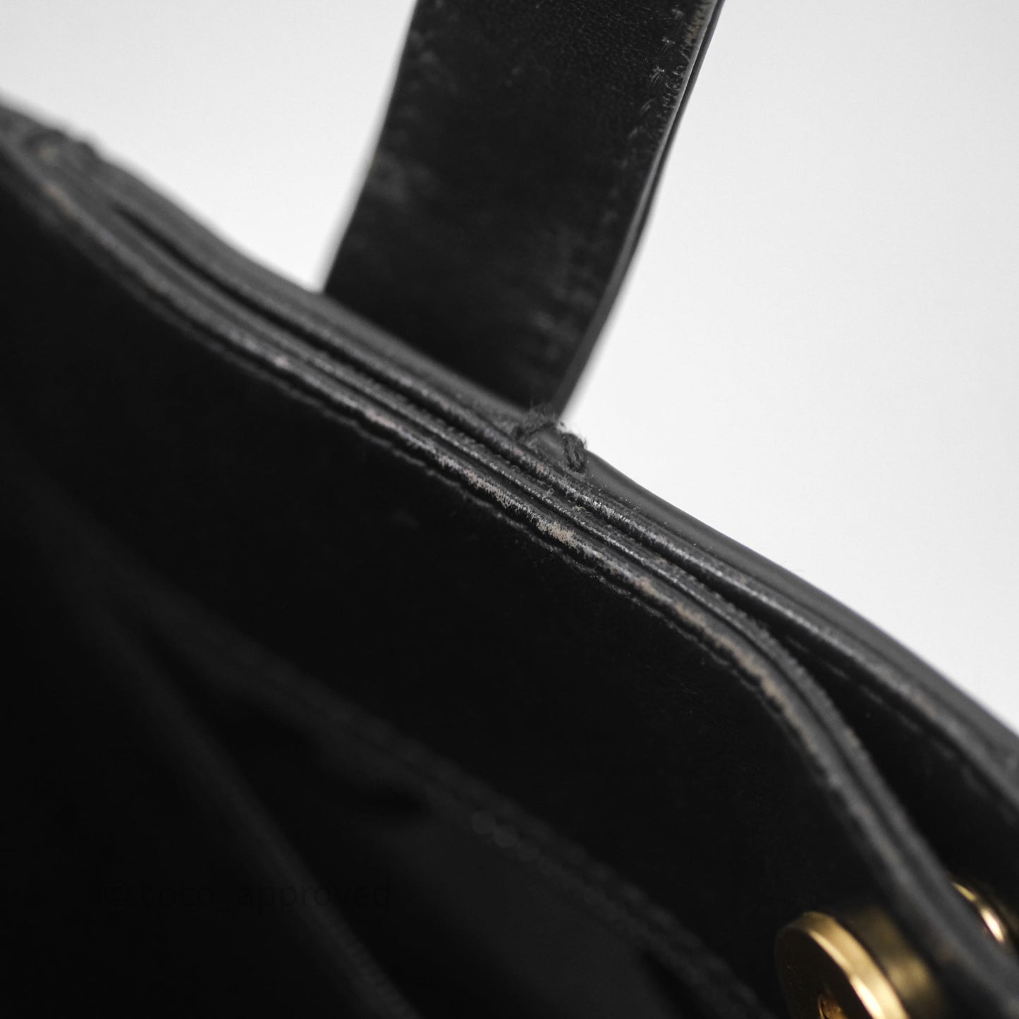 Chanel Vintage Quilted CC Tote Bag Matte Black Calfskin Gold Hardware