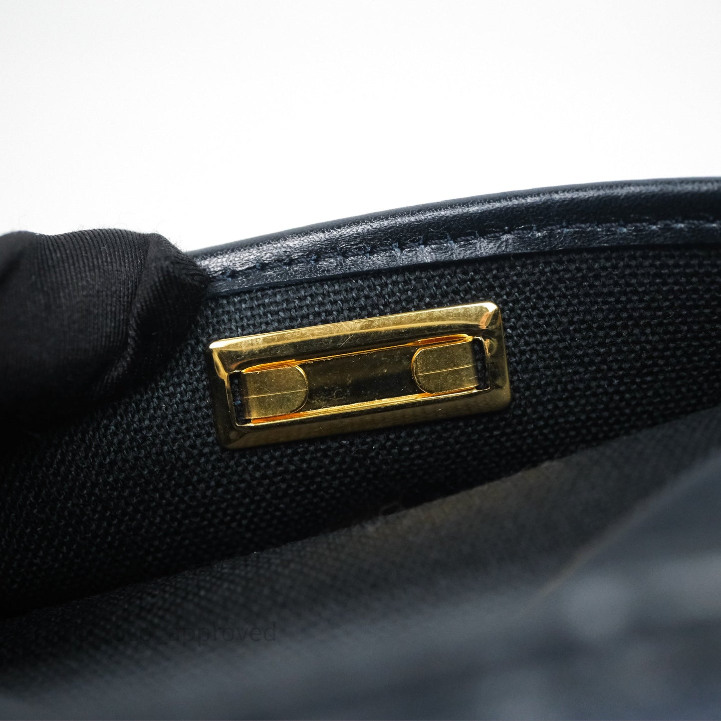Christian Dior Vintage Honeycomb Flap Bag Navy Gold Hardware