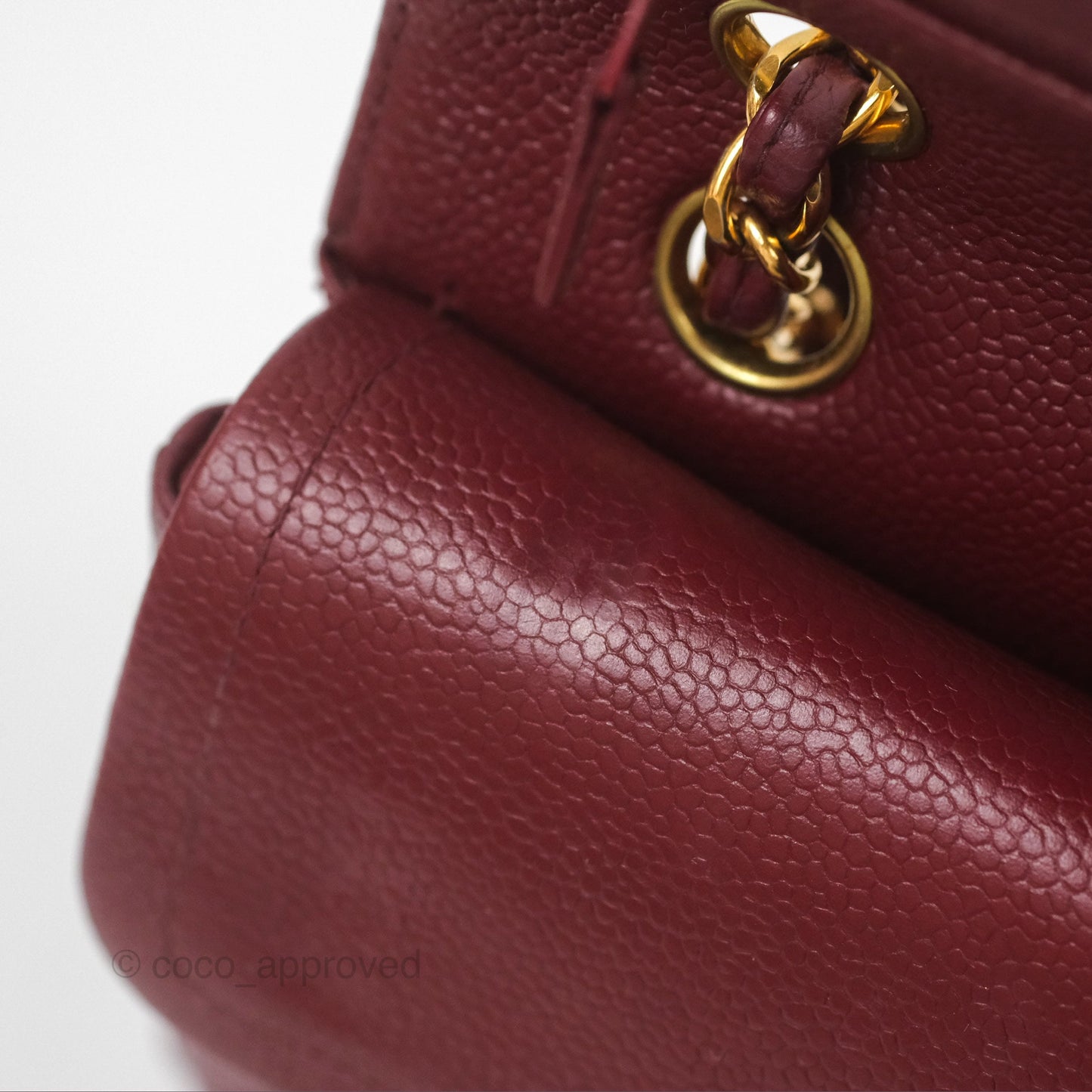 Chanel Vintage Classic Small S/M Flap Burgundy Caviar 24K Gold Hardware