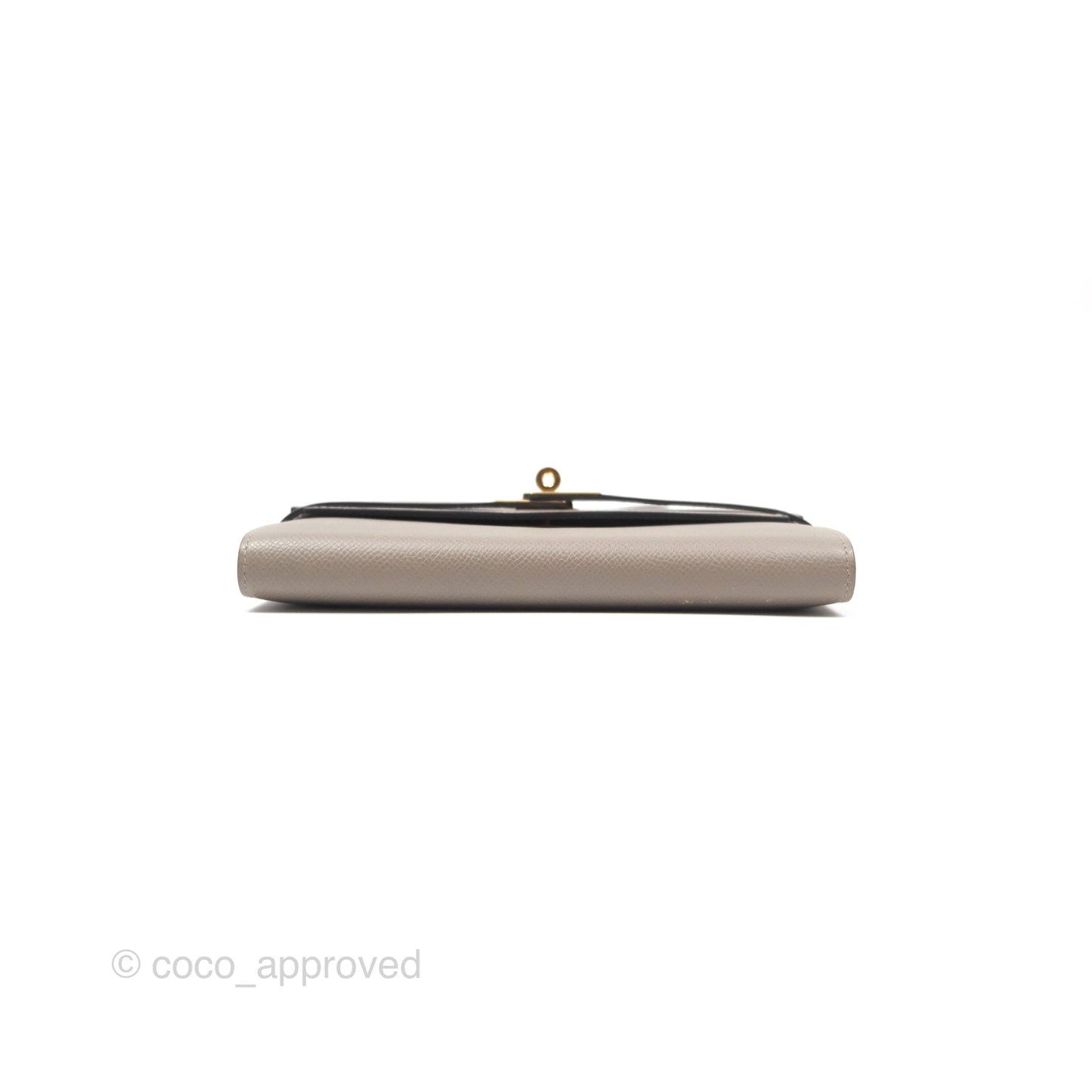 Hermès Kelly Wallet Gris Asphalte M8 Epsom Gold Hardware
