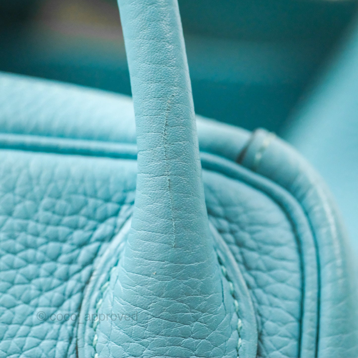 Hermès Lindy 30 Bleu Atoll Clemence Palladium Hardware