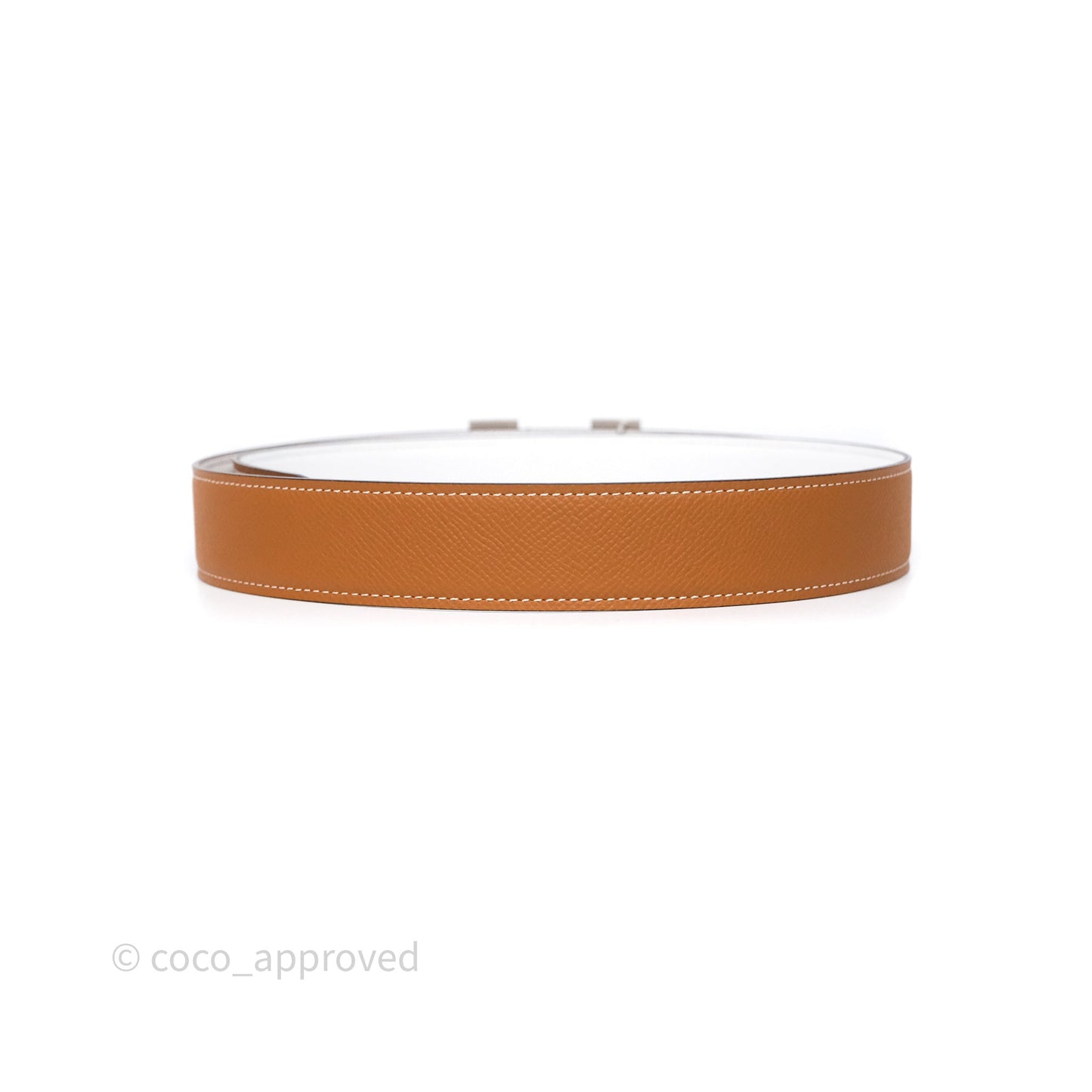 Hermès H Belt Buckle & Reversible Strap Gold White Blanc Brushed Palladium Hardware