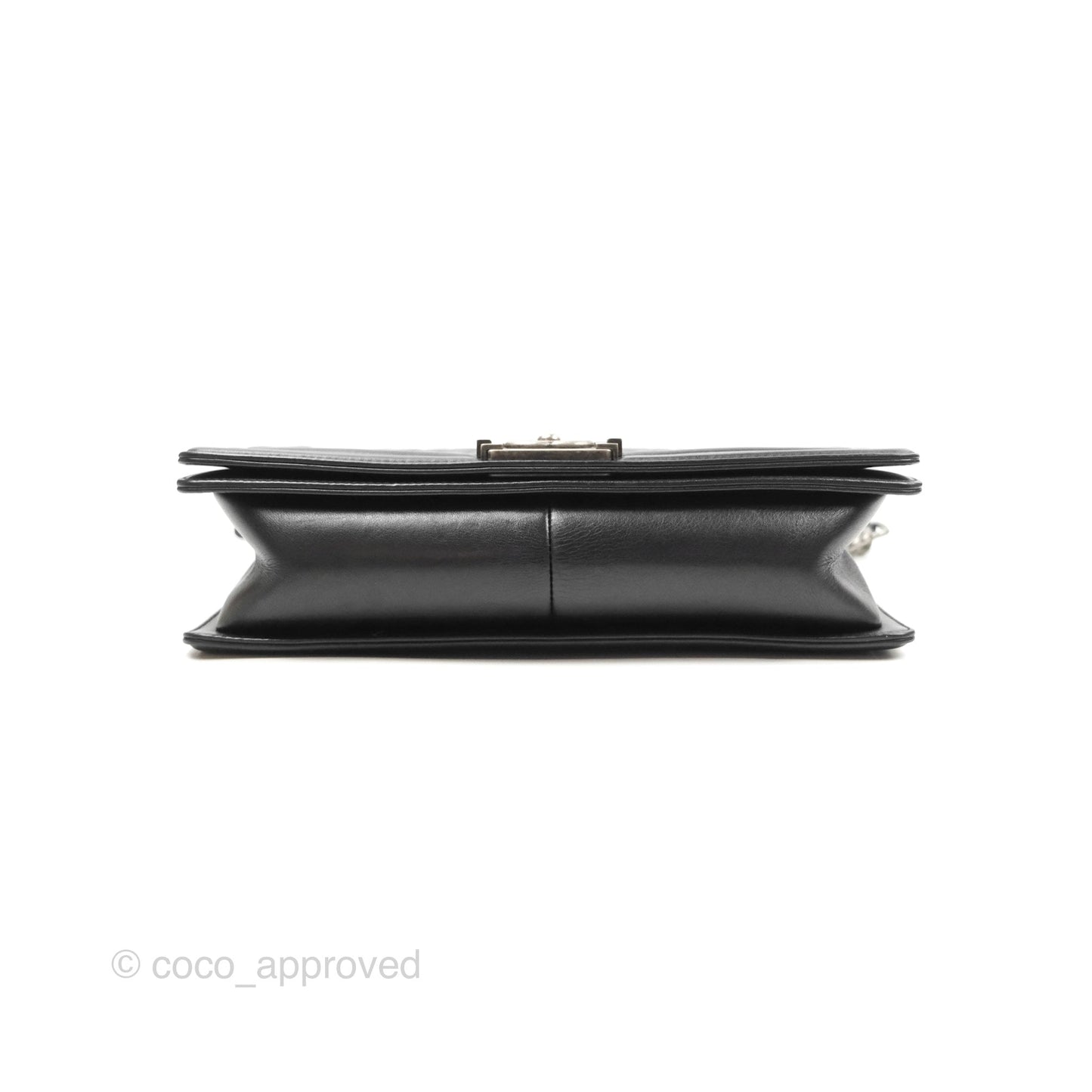 Chanel Quilted New Medium Boy Black Lambskin Ruthenium Hardware