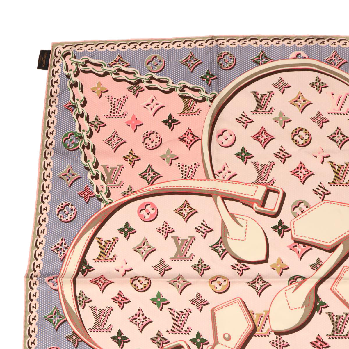 LOUIS VUITTON Boyfriend Pop Monogram Scarf Silk Rose Fluo Pink LV 38117