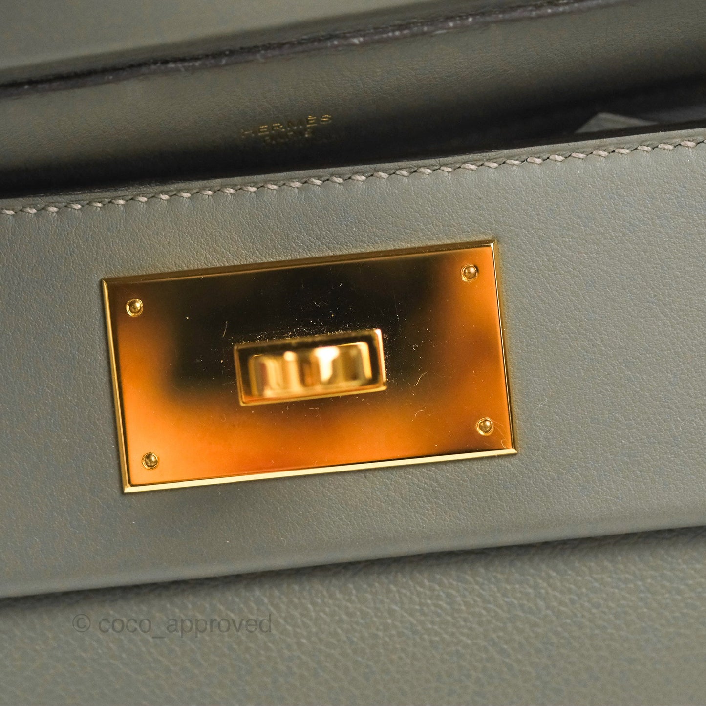 Hermès 24/24 21 Mini Gris Meyer 0L Evercolor/Swift Gold Hardware