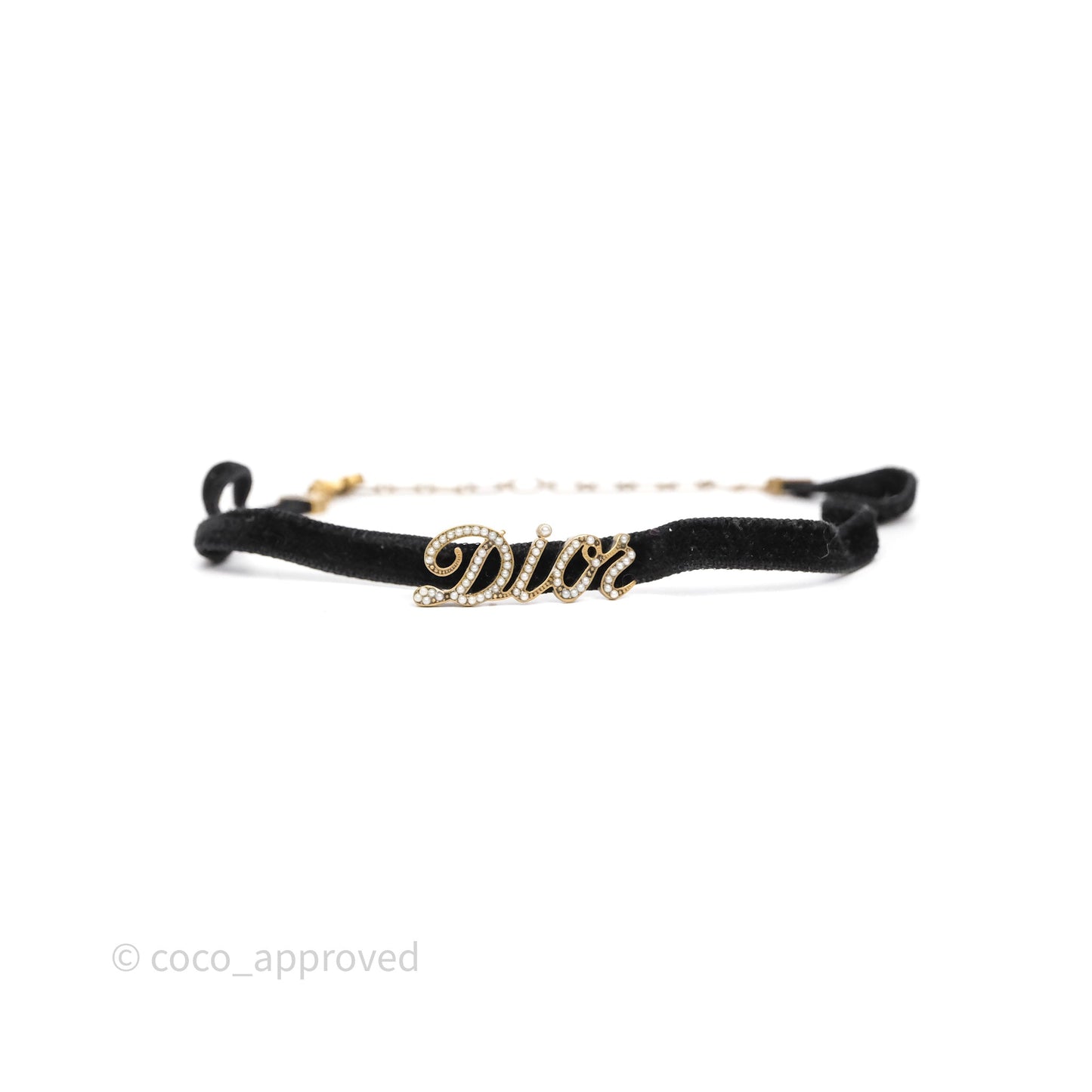 Christian Dior Pearl Logo Choker Black
