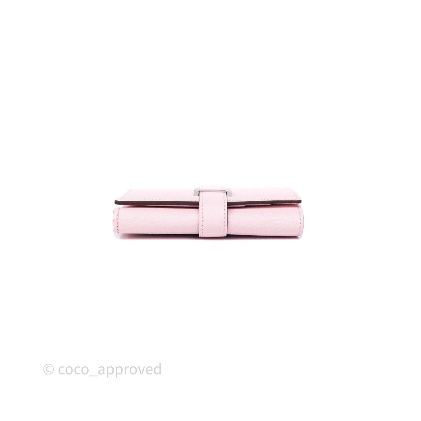 Hermes Bearn Trifold Compact Wallet Rose Darling M7 Chevre Mysore Palladium Hardware