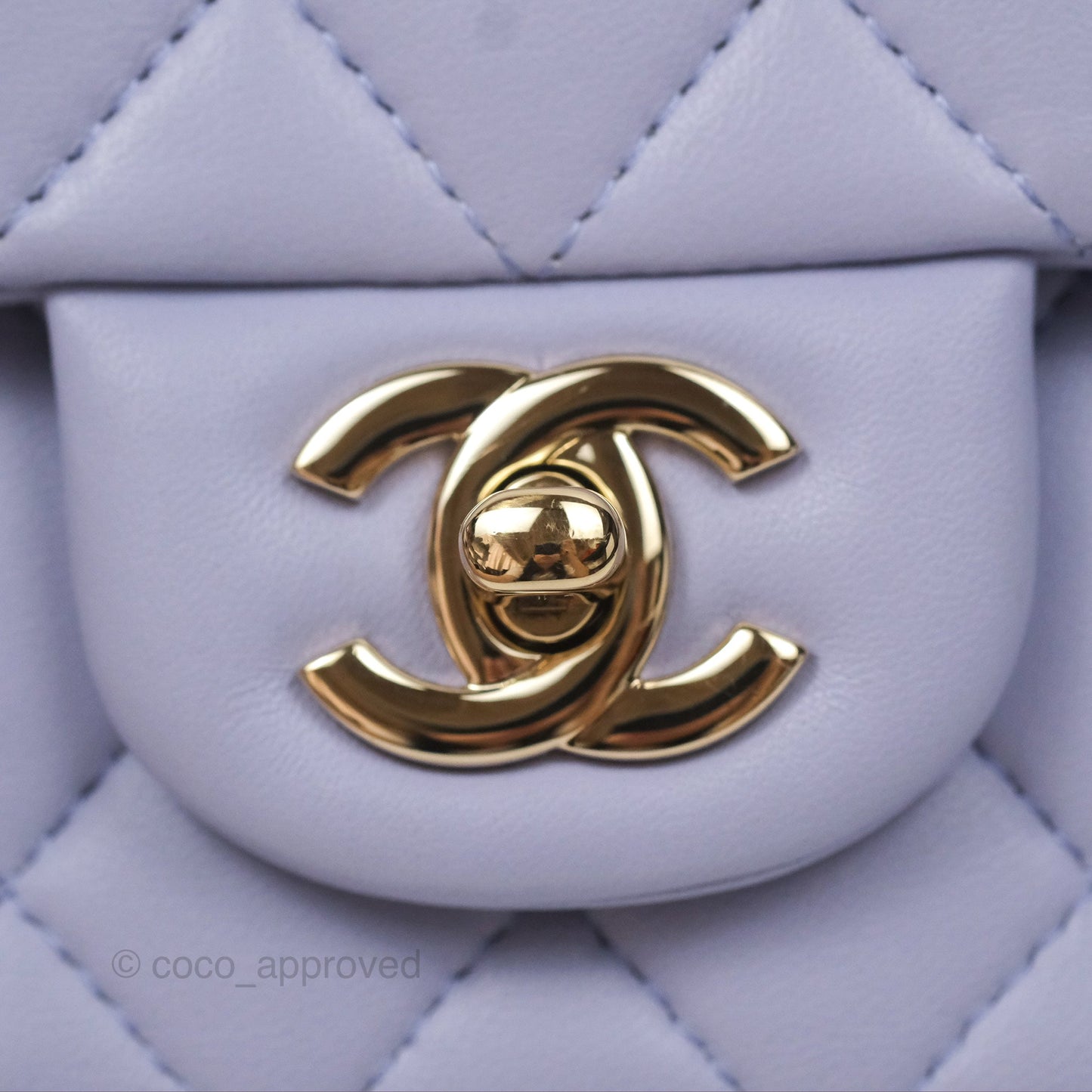 Chanel Top Handle Mini Rectangular Flap Bag Lilac Lambskin Gold Hardware