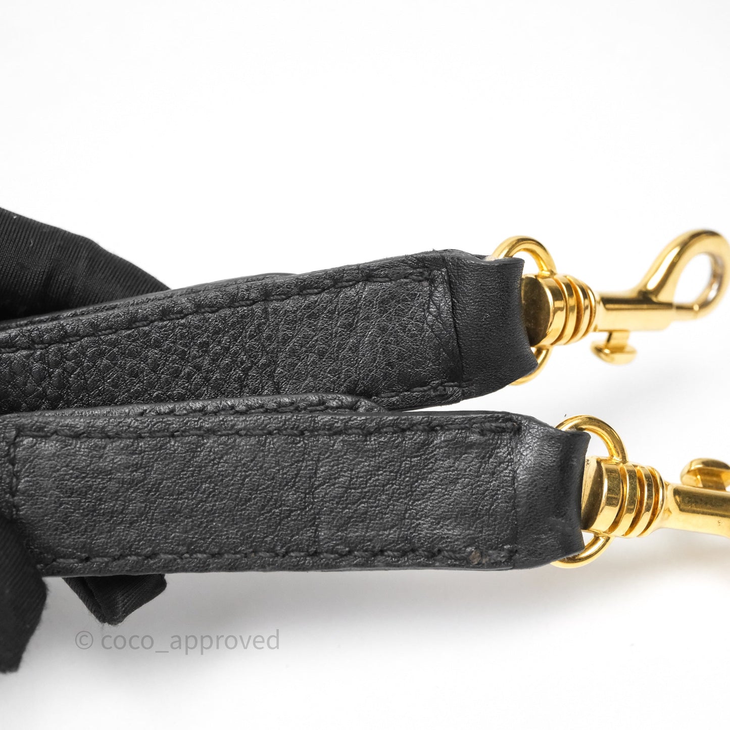 Miu Miu Vitello Tote Bag Black Gold Hardware