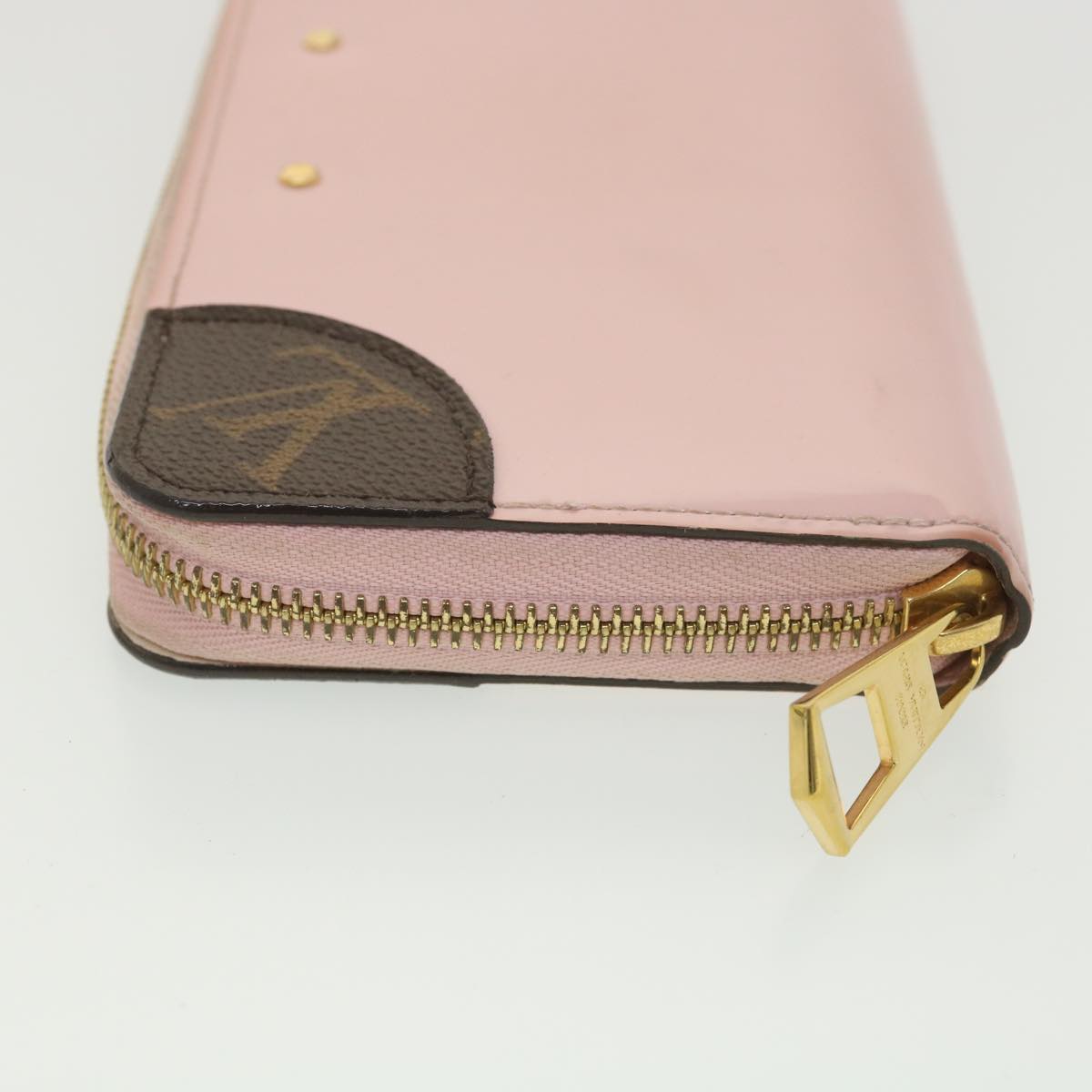 LOUIS VUITTON Monogram Vernis Zippy Venice Long Wallet Pink M62945 LV 38184