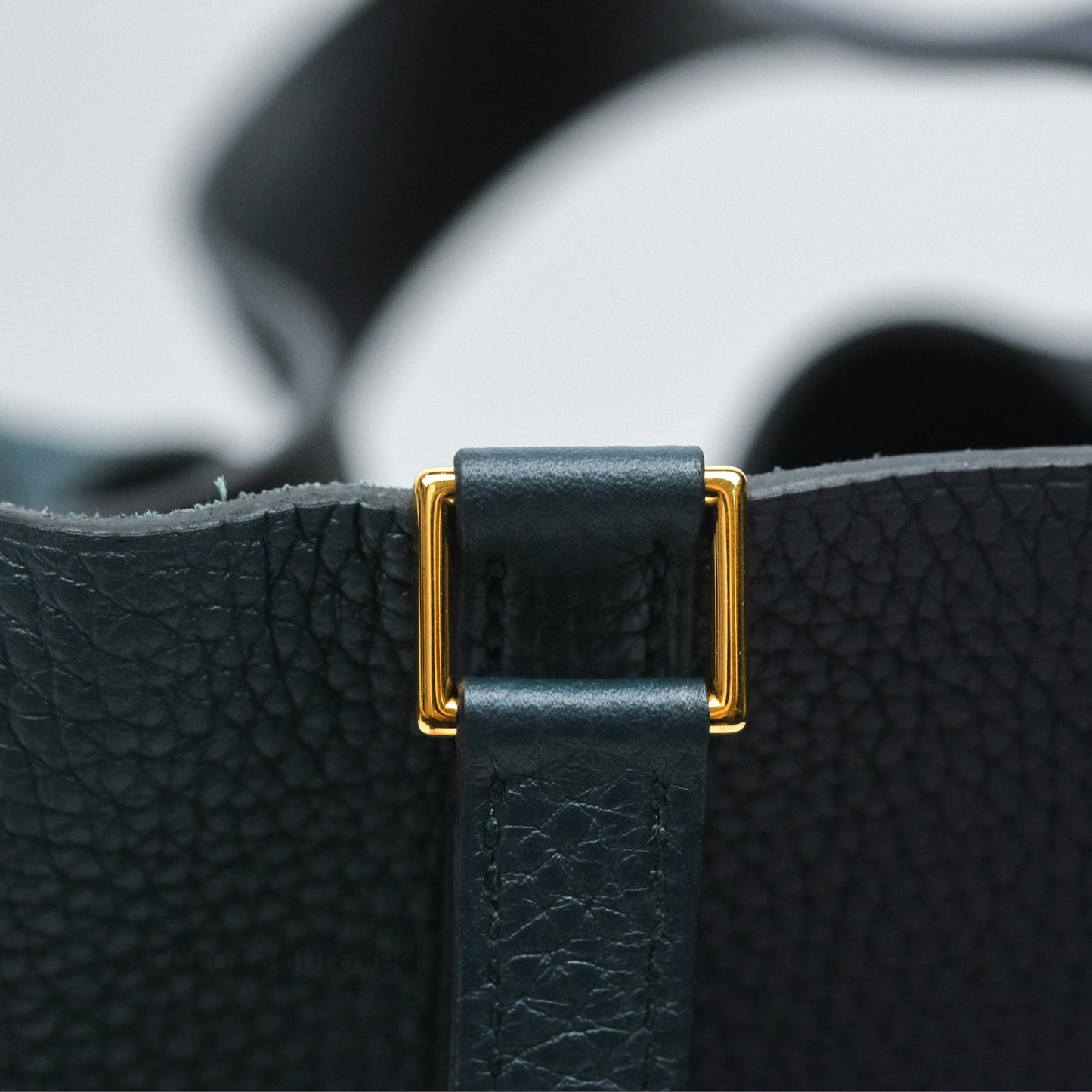 Hermès Picotin Lock 22 Casaque Vert Cyprès 6O/ Bleu Nuit 2Z/ Black Noir 89 Clemence Gold Hardware