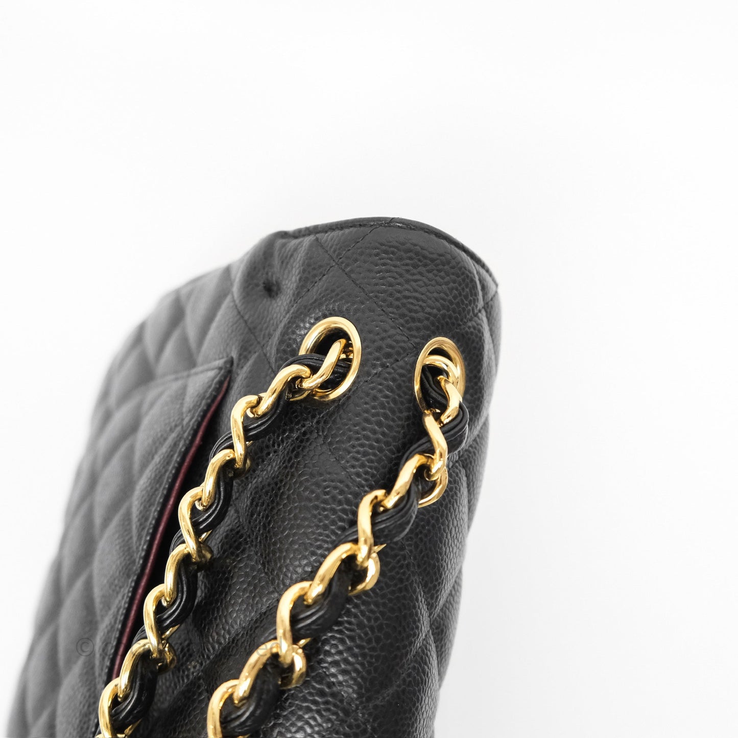 Chanel Jumbo Double Flap Quilted Black Caviar Gold Hardware⁣⁣