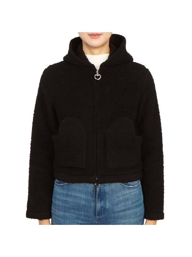 Luxury Balenciaga Softwear Heart Zip-up Hoodie Black